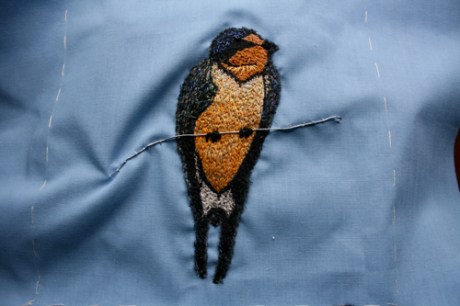 Swallow embroidery